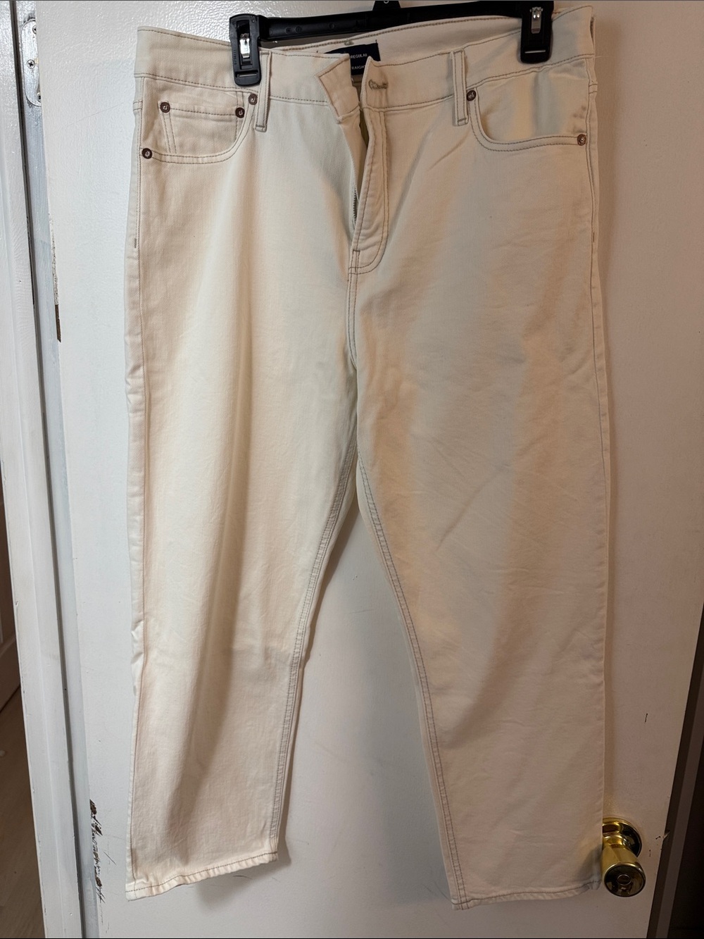 GAP Off-White Straight-Leg Jeans